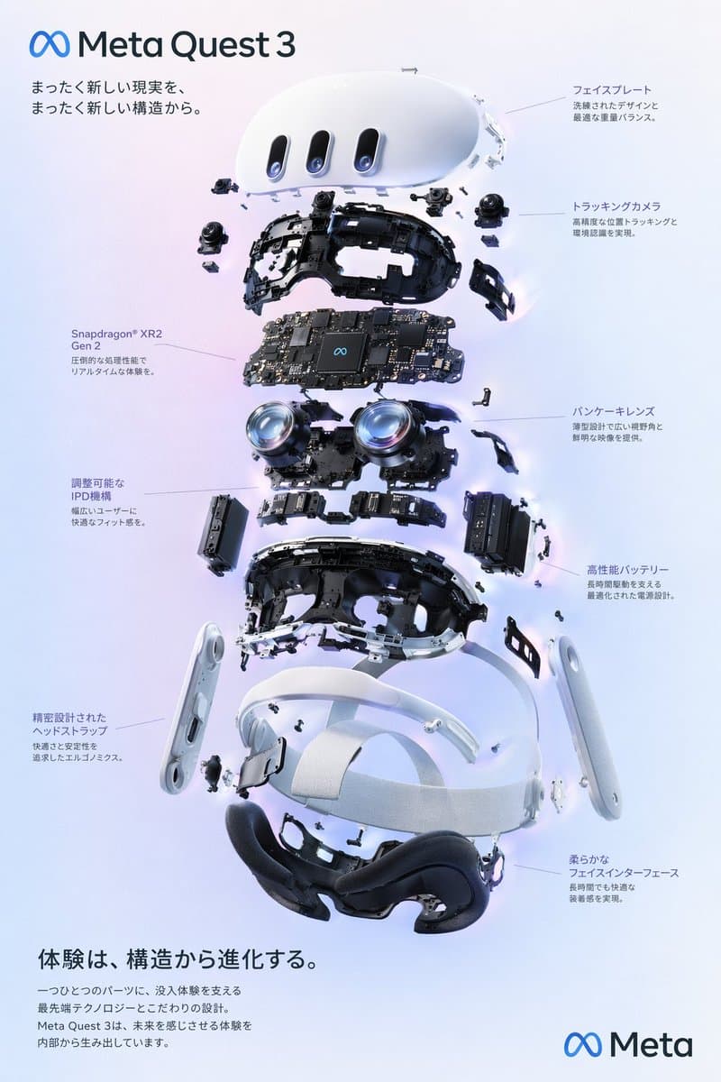 GPT Image 2 example: VR Headset Exploded View Poster